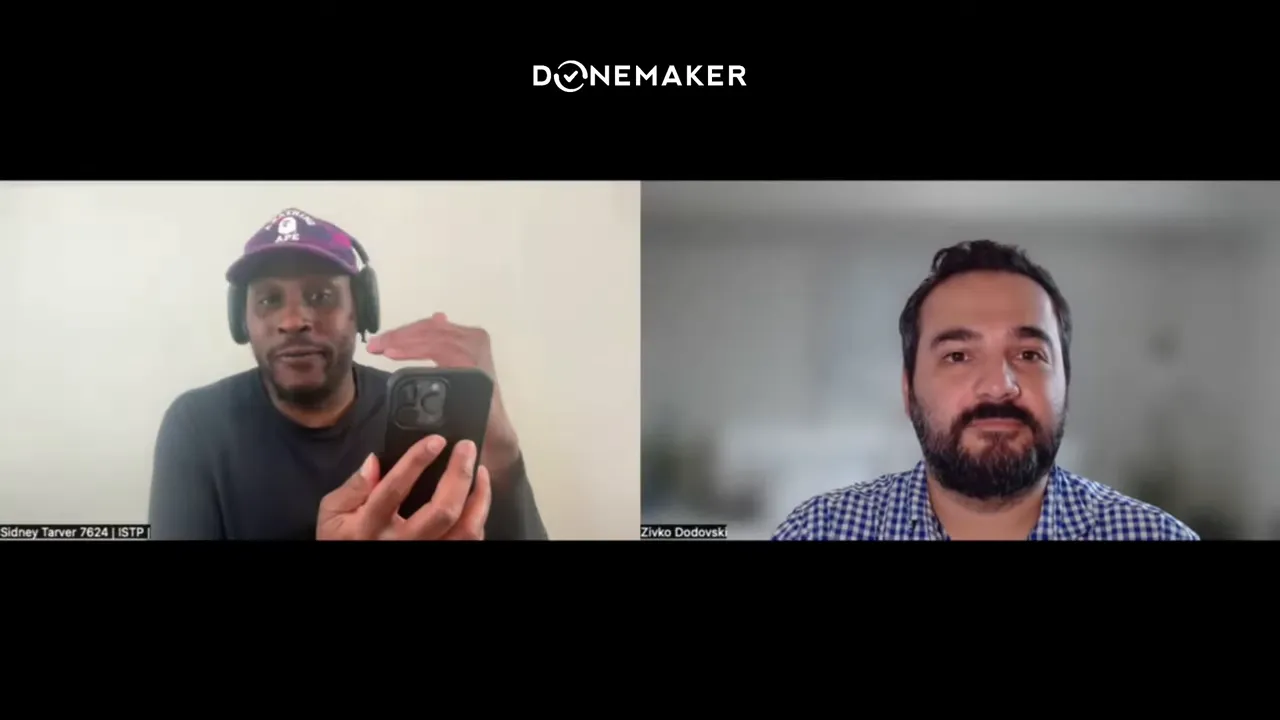 Sidney demonstrating how everyone can use a phone to create high-quality content