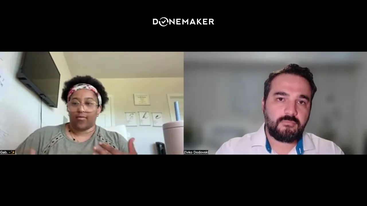 Screenshot showing Gabrie'le explaining her trademarked mind map