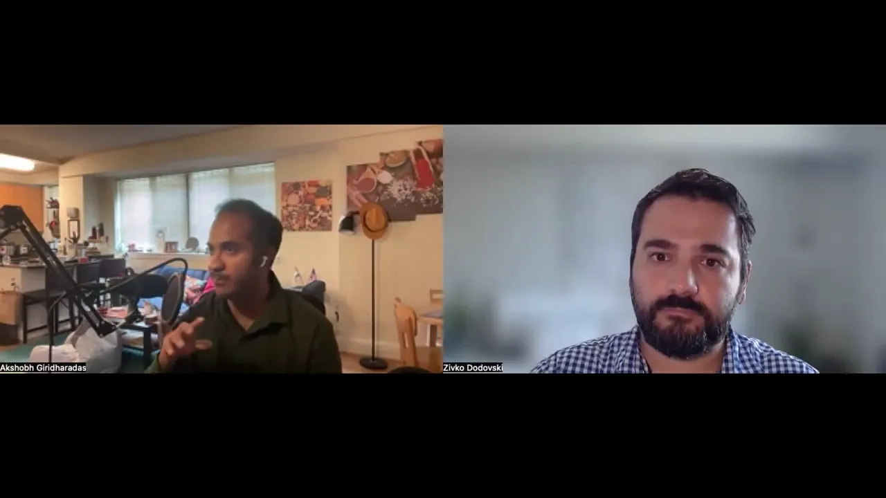 Speaker using food analogy to describe AI content recycling