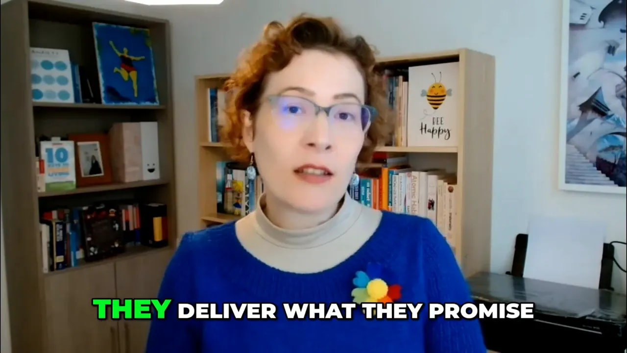 Video still of a coach with on-screen caption reading 'THEY DELIVER WHAT THEY PROMISE'.