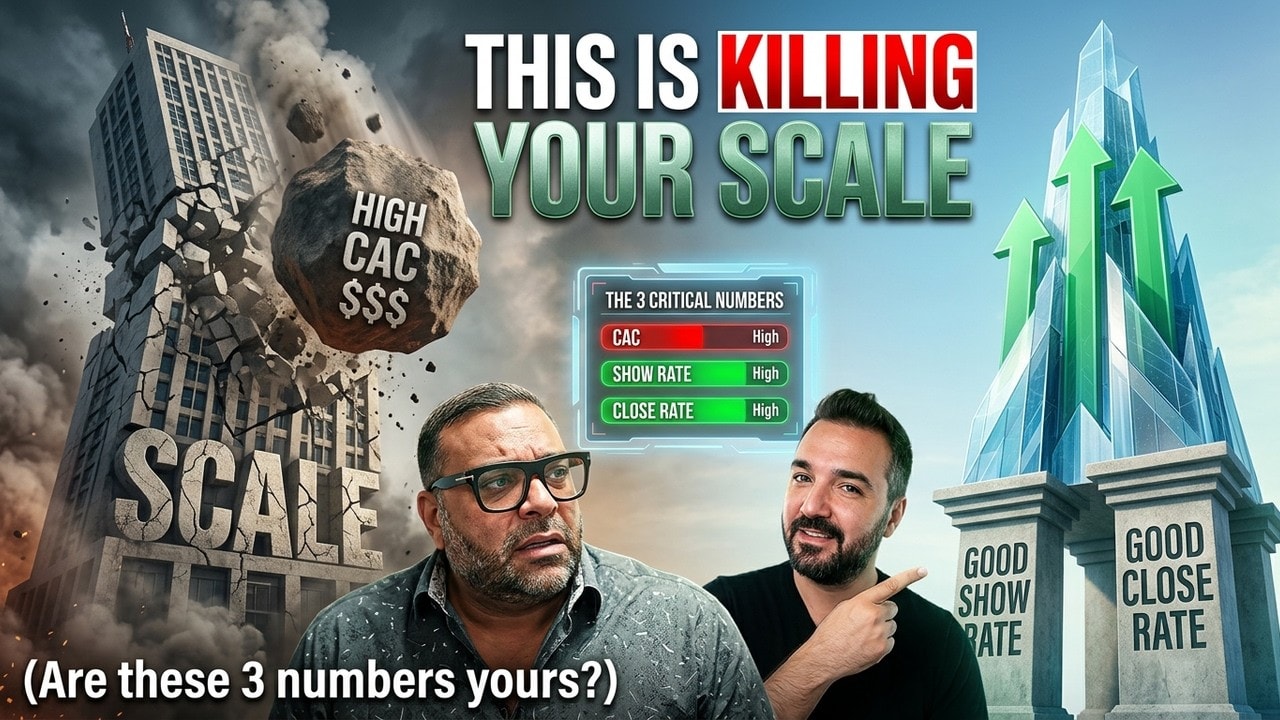 video thumbnail for 'CAC, Show Rate, Close Rate: The Numbers That Make or Break Scale'